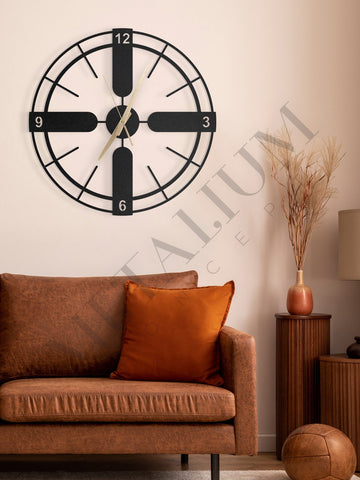 Minimalist Dekoratif Metal Duvar Saati - 45x45 cm
