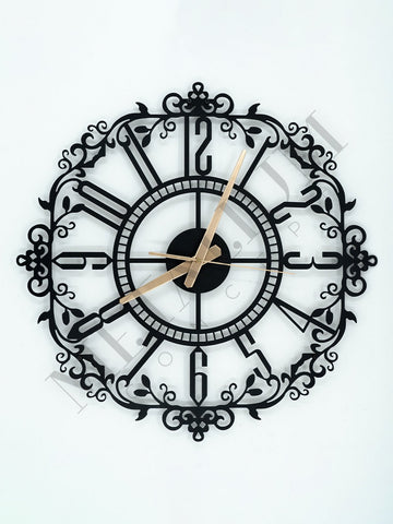 Dekoratif  Türkçe Rakamlı Metal Duvar Saati 60x60cm