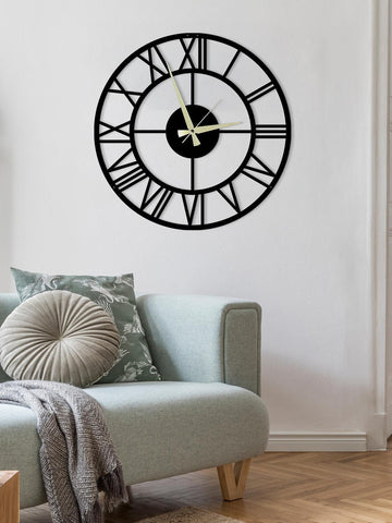 Modern Minimal Roma Rakamlı Dekoratif Metal Duvar Saati - Metalium Concept
