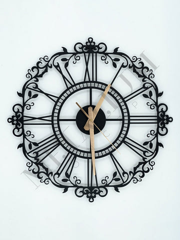 Dekoratif  Roma Rakamlı Metal Duvar Saati 60x60cm