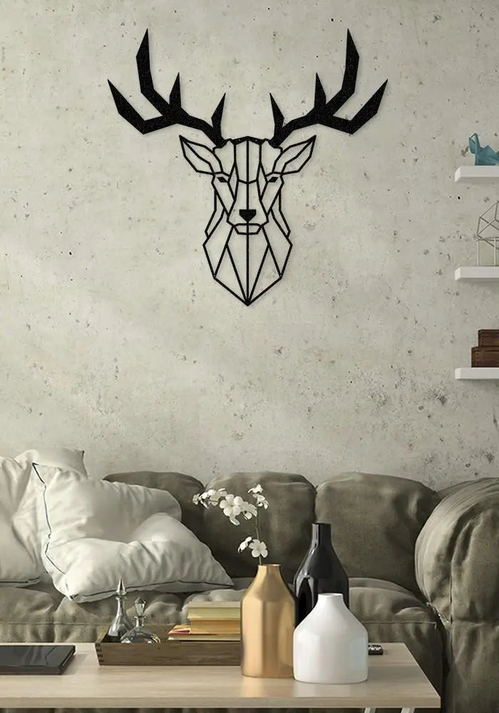 Geyik Temalı Metal Tablo - Metalium Concept