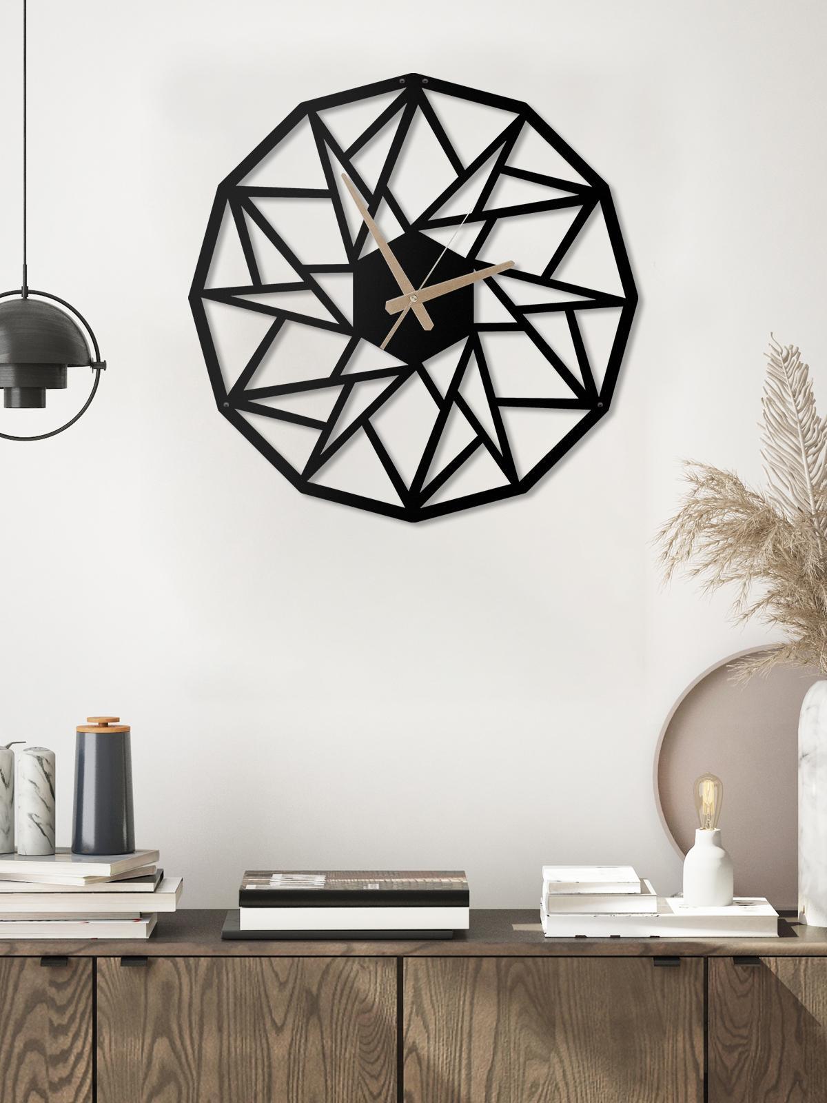 Modern Geometrik Rakamsız Dekoratif Metal Duvar Saati - Metalium Concept