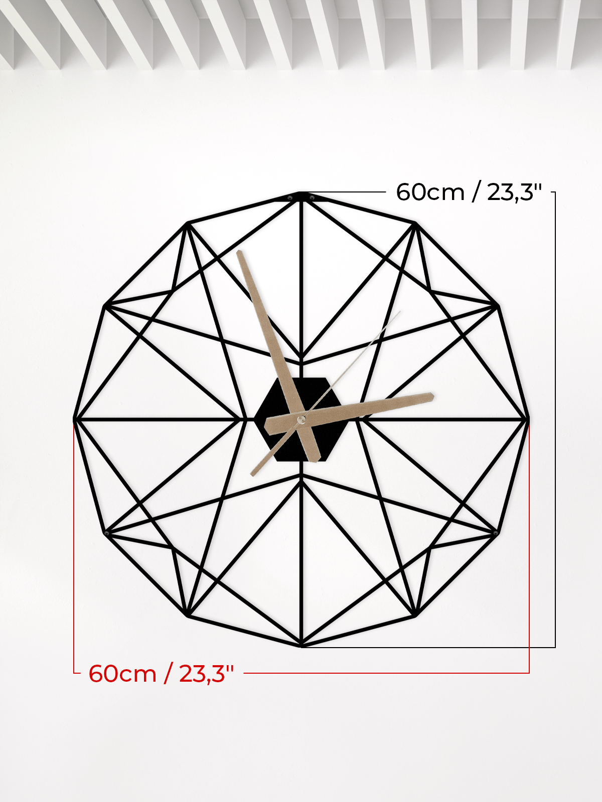 Modern Geometrik Dekoratif Metal Duvar Saati - Metalium Concept